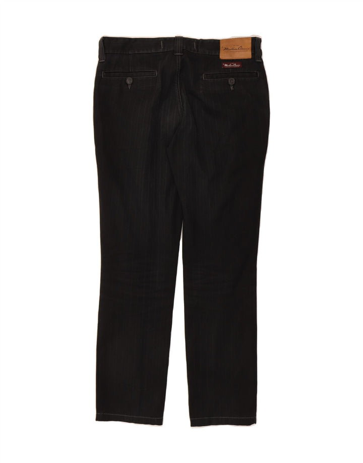 MARLBORO CLASSICS Mens Straight Chino Trousers W31 L29 Black Striped Vintage Marlboro Classics and Second-Hand Marlboro Classics from Messina Hembry 