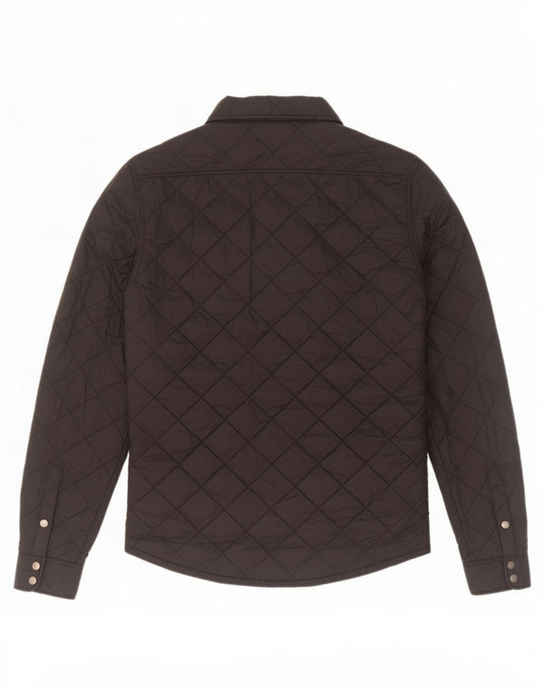 Camisa masculina Zara Slim Fit acolchoada camisa média preta de nylon