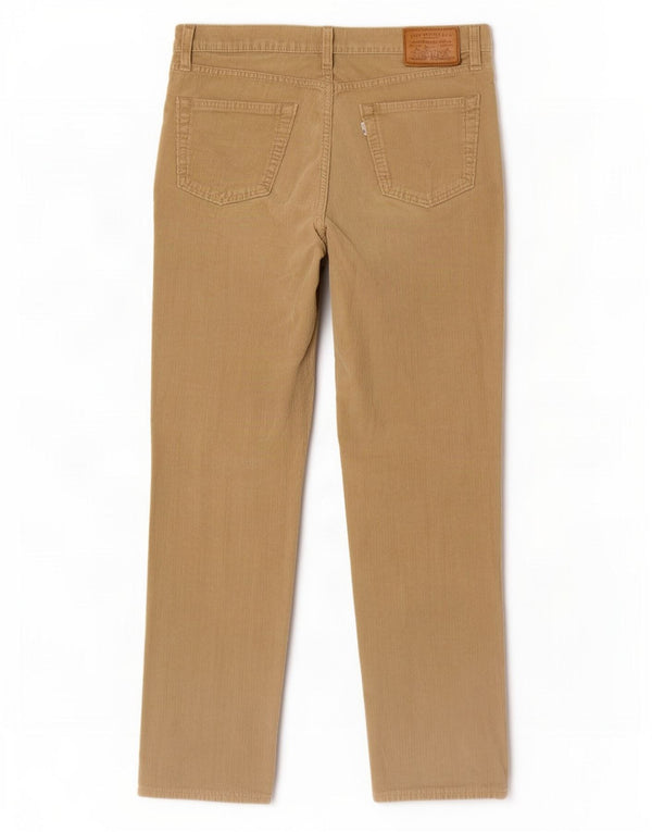 Calça masculina reta de veludo cotelê Levi's W34 L29 algodão bege
