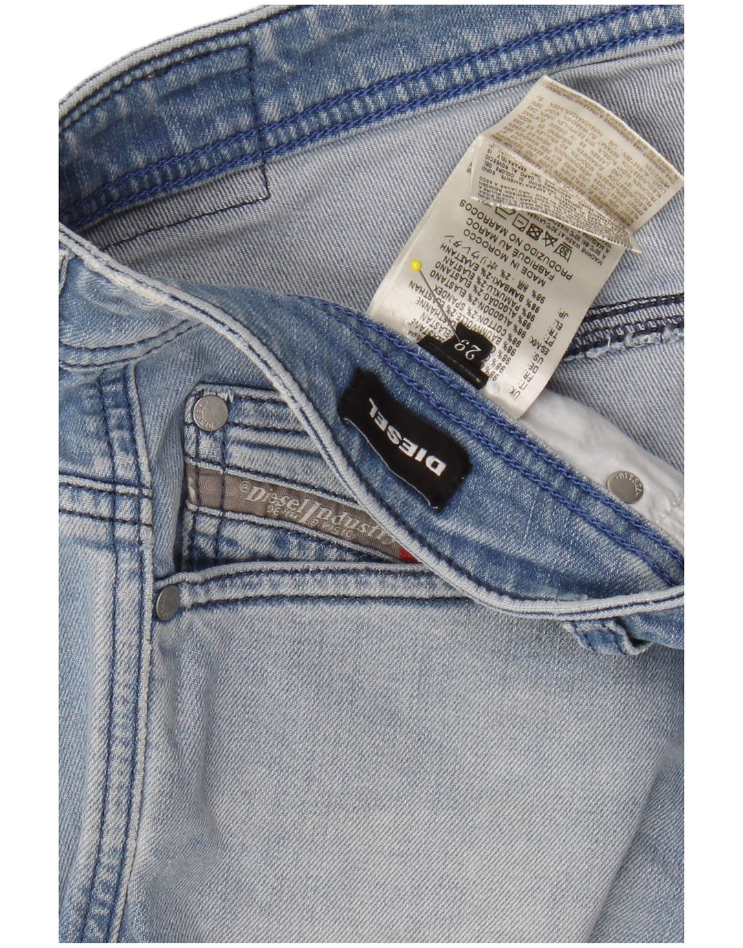 Shorts jeans feminino DIESEL W29 algodão azul médio