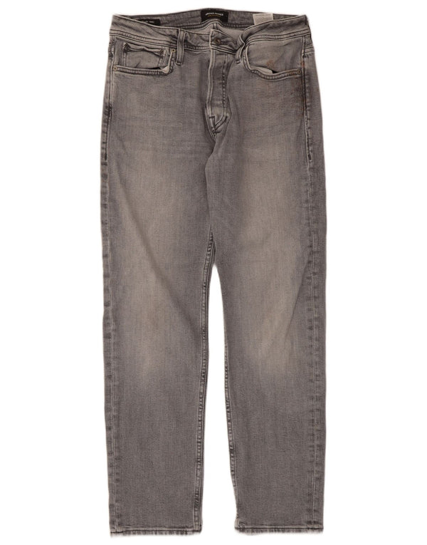 Jack & Jones Masculino Mike Straight Jeans W30 L30 Algodão Cinza