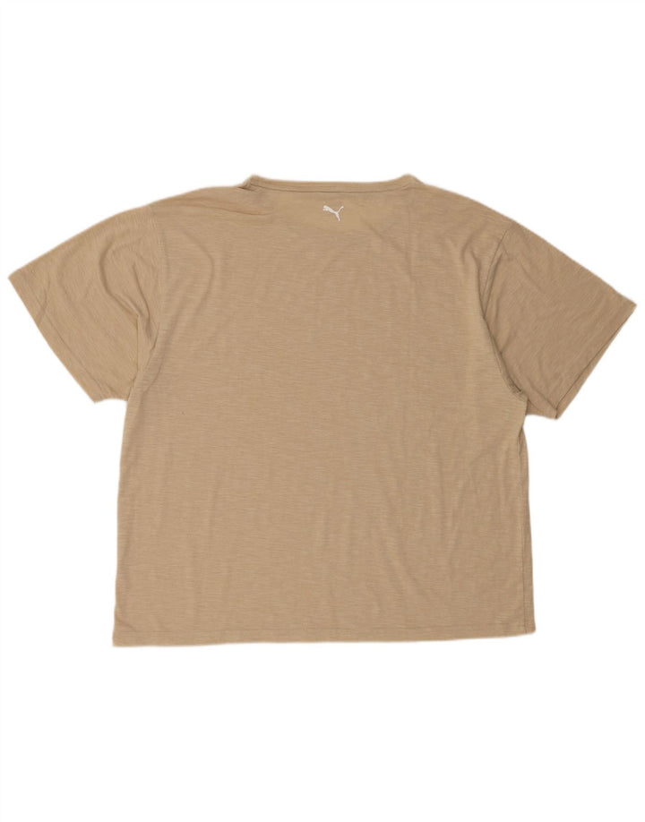 Camiseta masculina Puma grande bege manchado