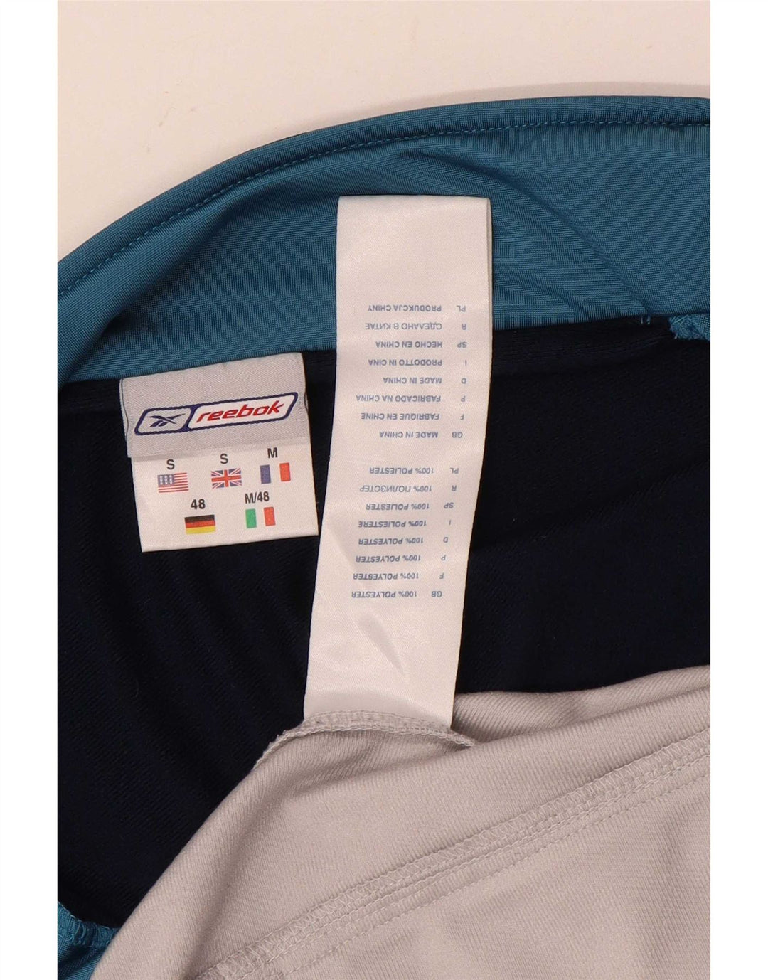 Reebok Mens Loose Fit Tracksuit Top Jacket pequeno branco colorblock