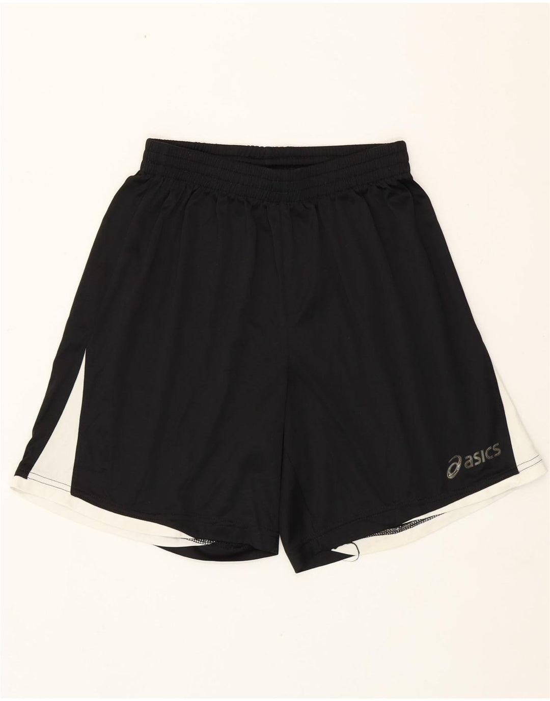 Shorts esportivos masculinos Asics 13-14 anos grande preto colorblock poliéster