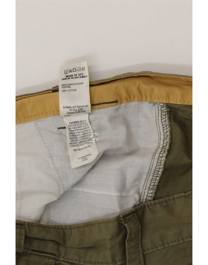Shorts cargo masculino Marks & Spencer grande W34 algodão cáqui