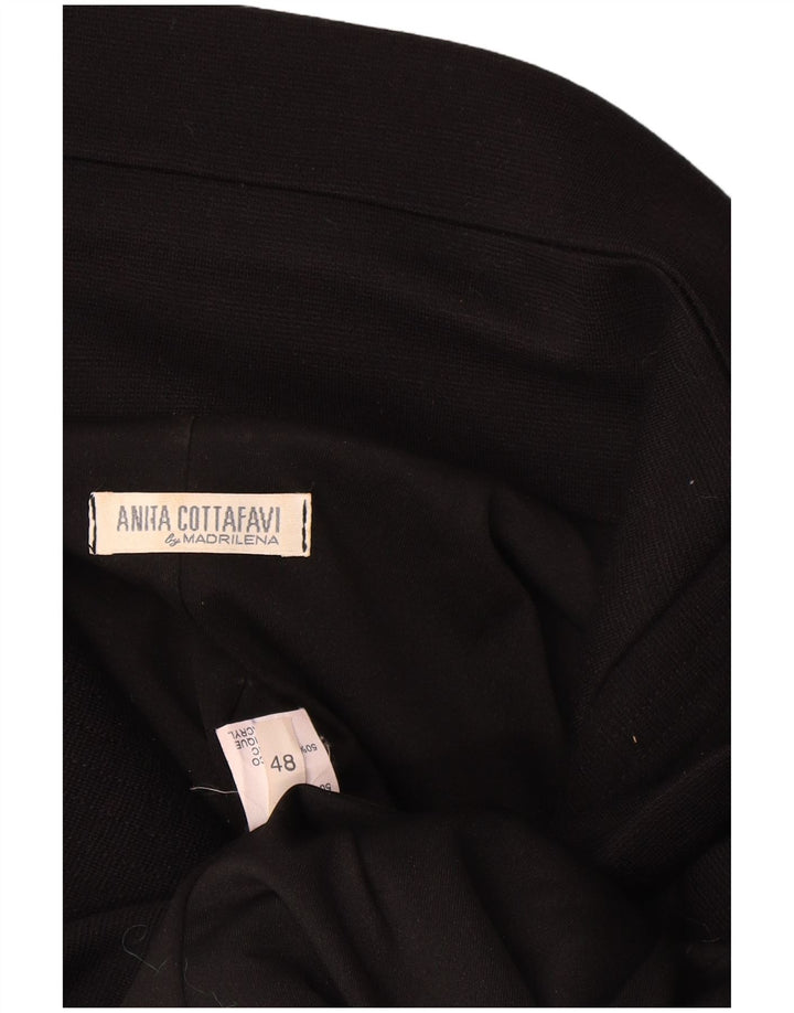 Jaqueta blazer feminina vintage com 1 botão IT 48 XL lã preta