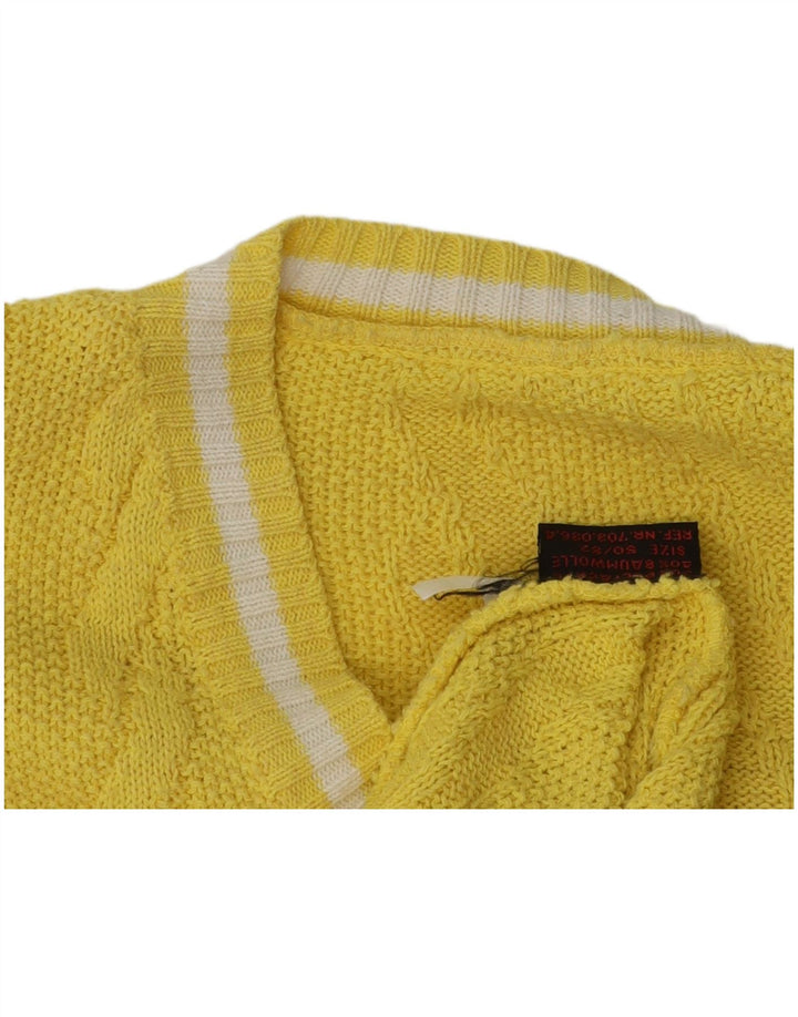 Suéter masculino vintage com decote em V IT 50/52 poliacrílico amarelo médio