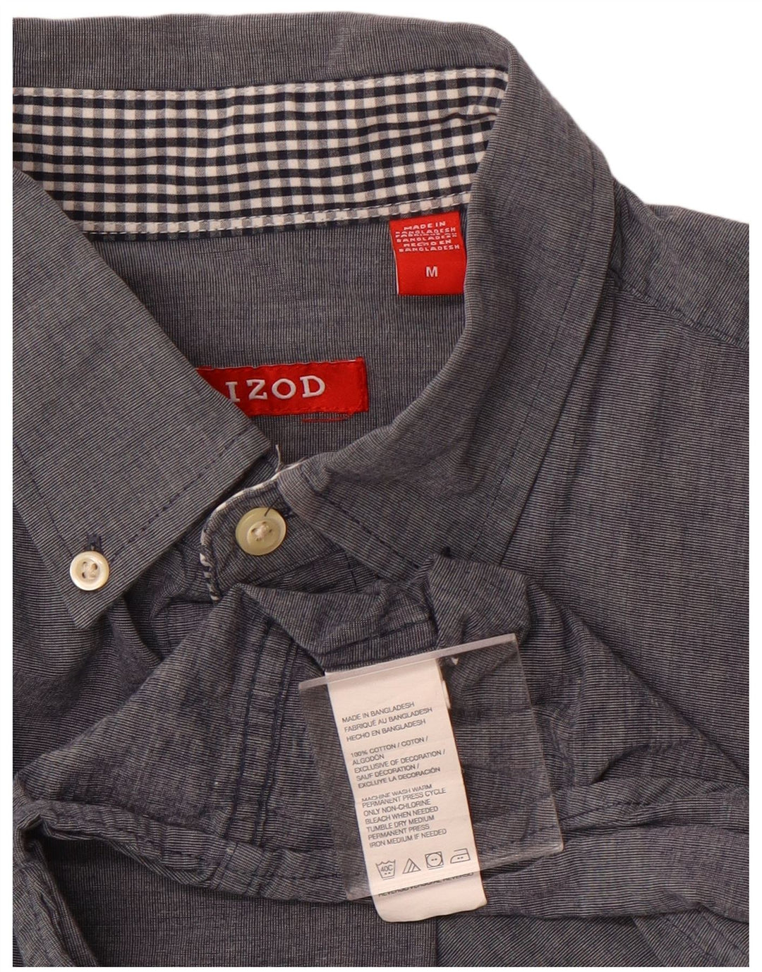 Camisa masculina IZOD algodão cinza médio