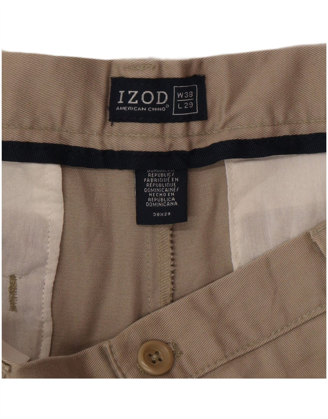 Calça Chino Masculina Izod Pegged W38 L25 Algodão Cinza