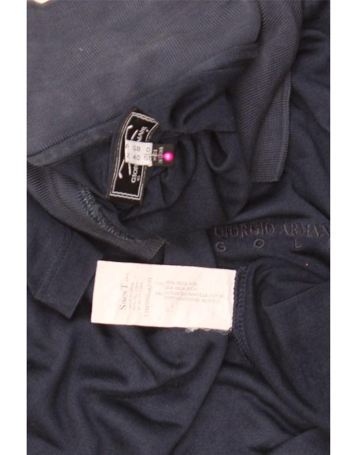 Camisa polo masculina GIORGIO ARMANI IT 50 seda azul marinho médio