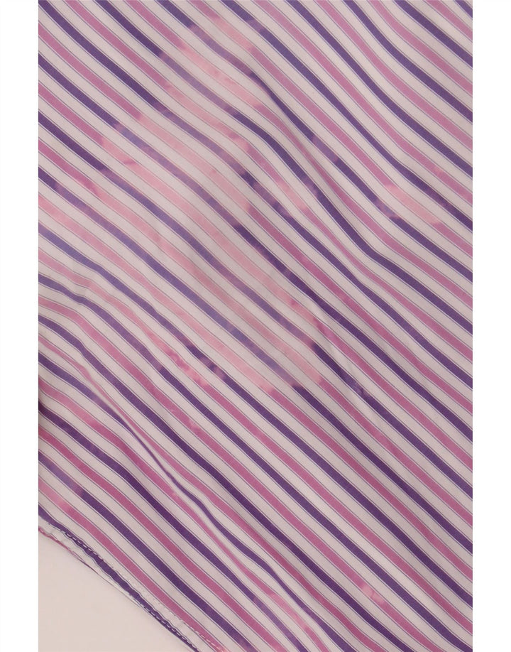 Camisa masculina LACOSTE tamanho 39 algodão listrado roxo médio