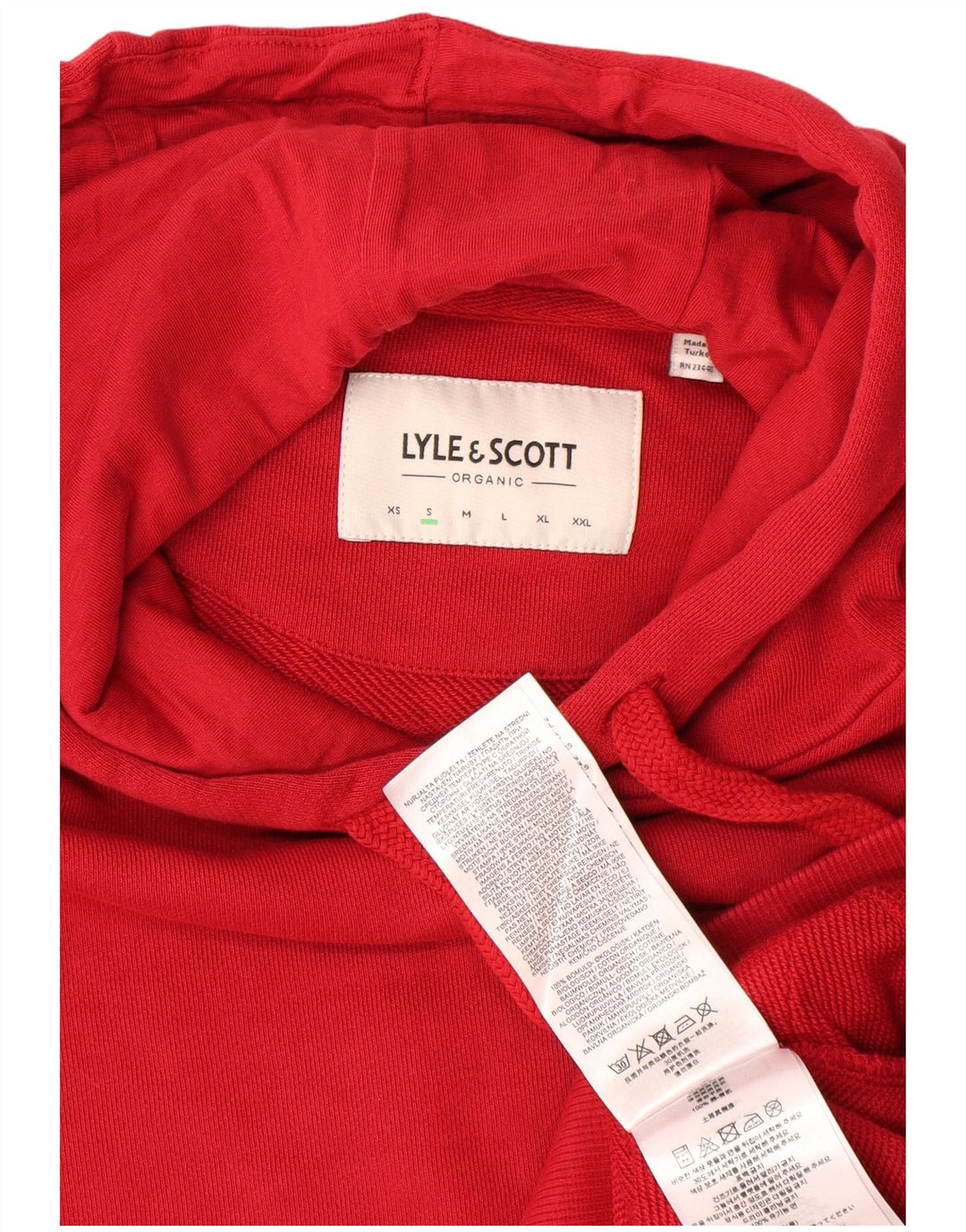 Lyle & Scott moletom com capuz masculino pequeno algodão vermelho