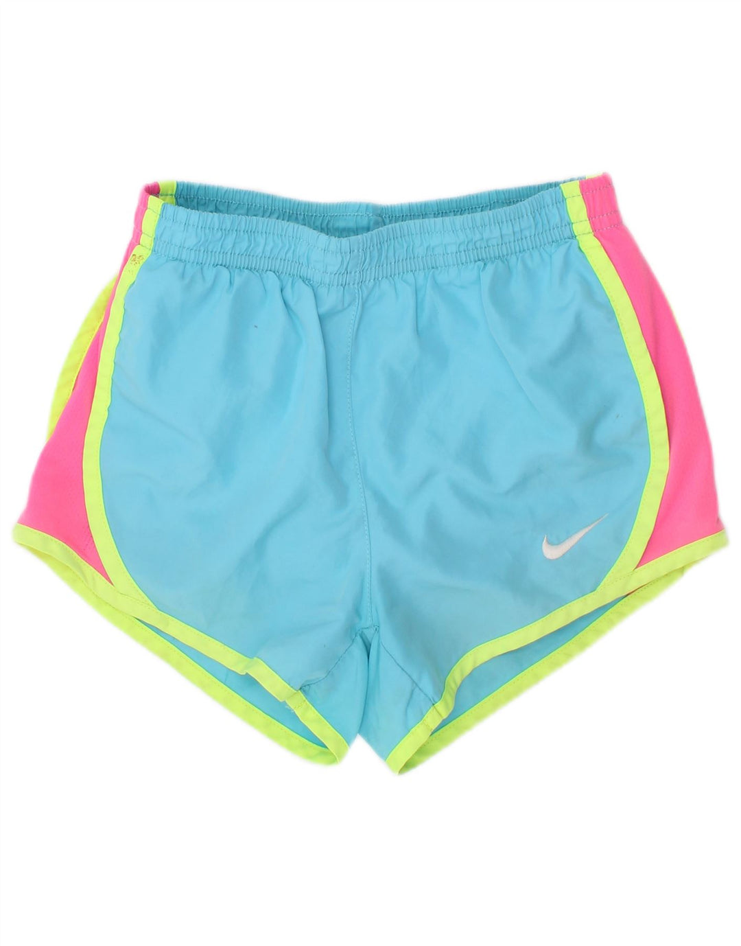 Shorts esportivos femininos Nike 5-6 anos poliéster colorblock azul médio