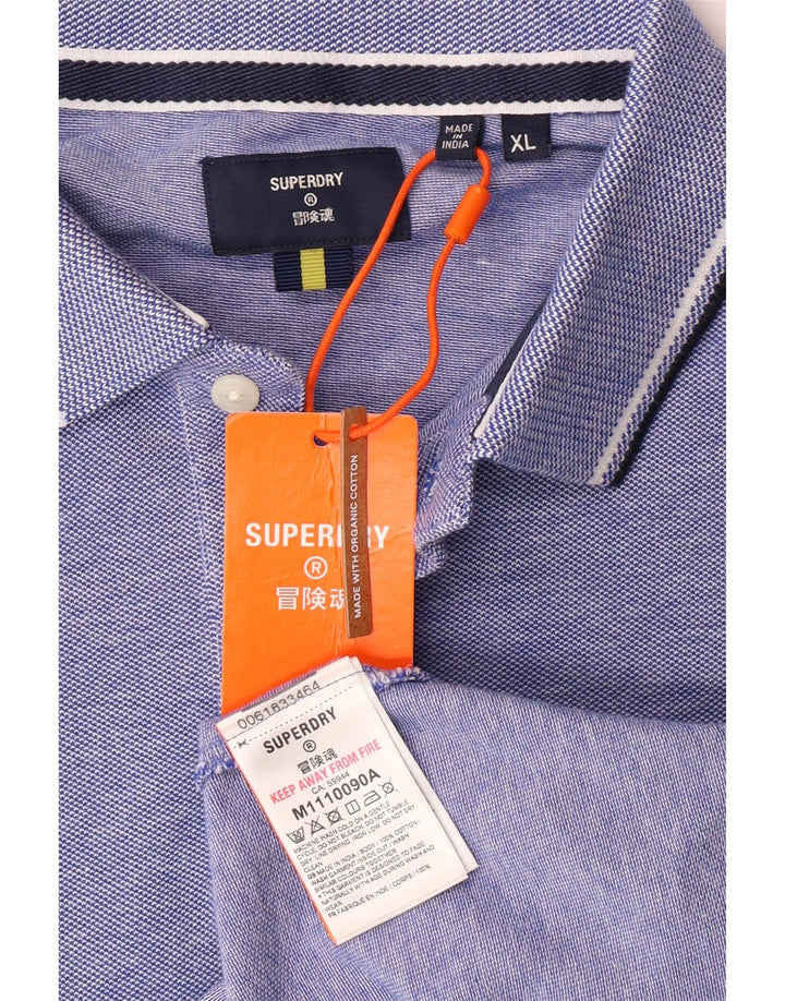 Camisa polo masculina Superdry XL azul algodão
