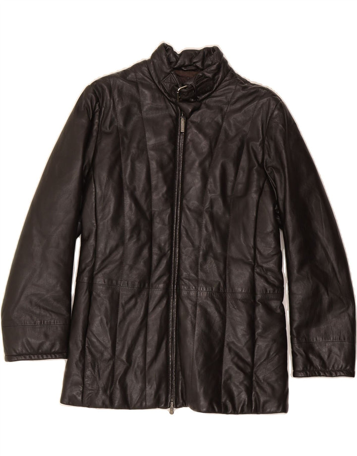 BRUNO MAGLI Womens Leather Jacket IT 44 Medium Brown Leather Classic Vintage Bruno Magli and Second-Hand Bruno Magli from Messina Hembry 