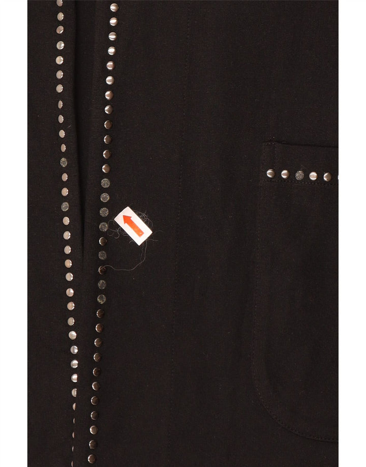Fiorella Rubino Jaqueta Blazer Feminina Oversized Aberta Reino Unido 14 Médio Preto