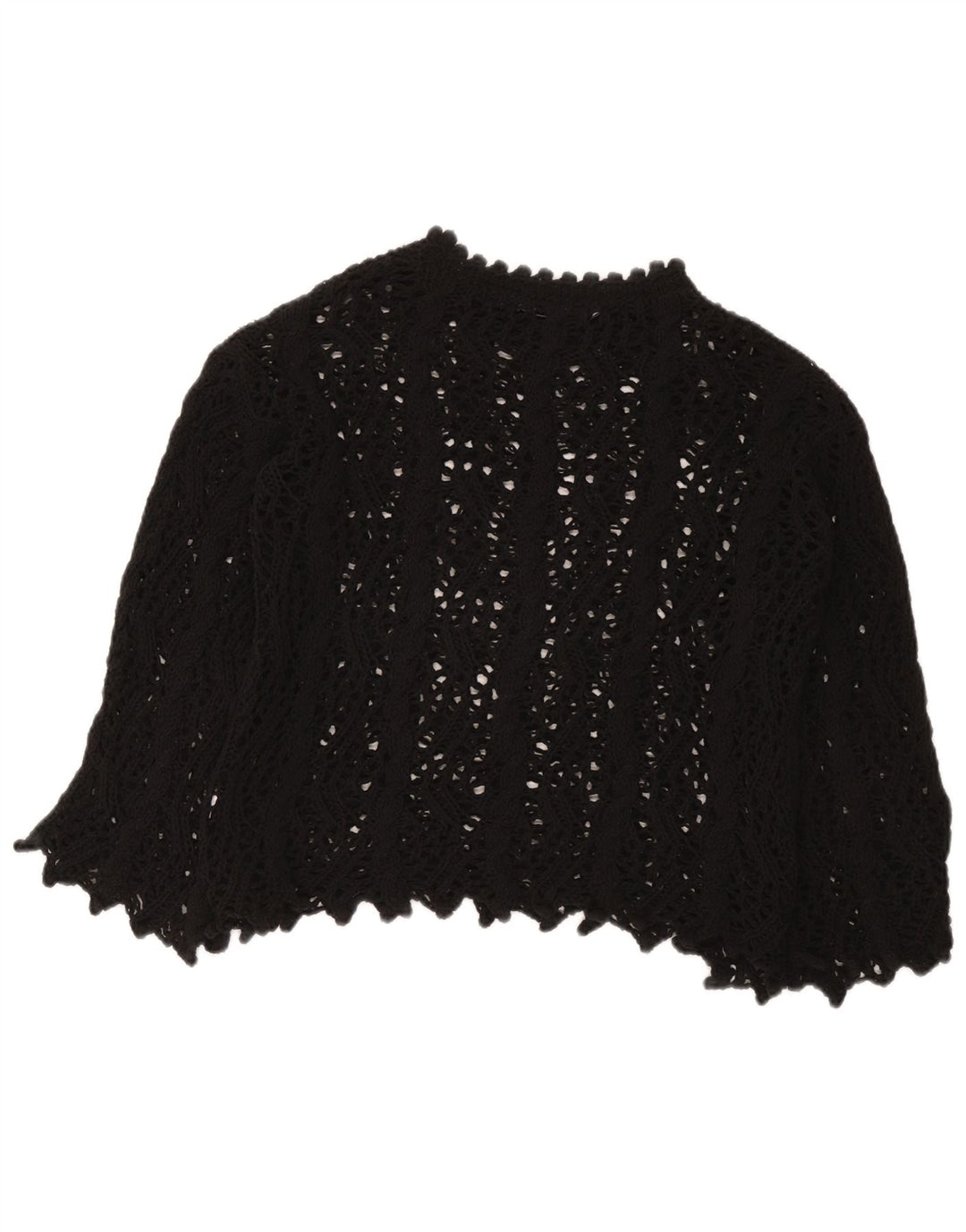 Blusa feminina de crochê Zara Top UK 10 pequena preta