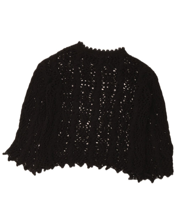 Blusa feminina de crochê Zara Top UK 10 pequena preta