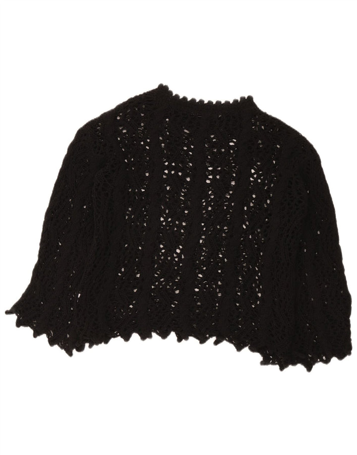 Blusa feminina de crochê Zara Top UK 10 pequena preta