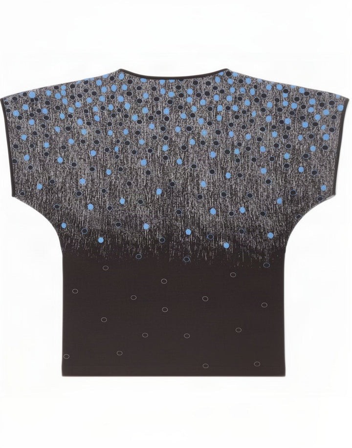 Blusa feminina vintage top IT 42 algodão manchado preto médio