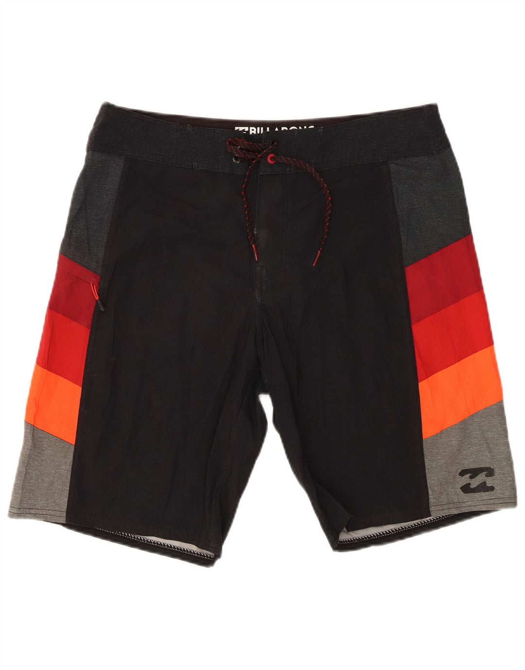 Shorts de natação masculinos Billabong poliéster colorblock preto médio