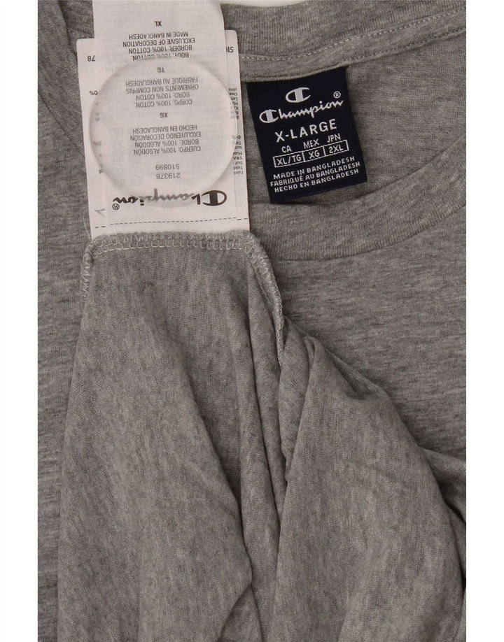 Campeão Mens Top Manga Longa XL Cinza Algodão