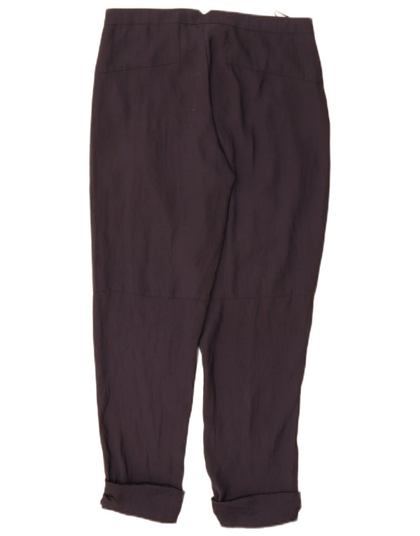 Calça feminina casual reta Topshop Reino Unido 6 XS W26 L26 poliéster azul marinho