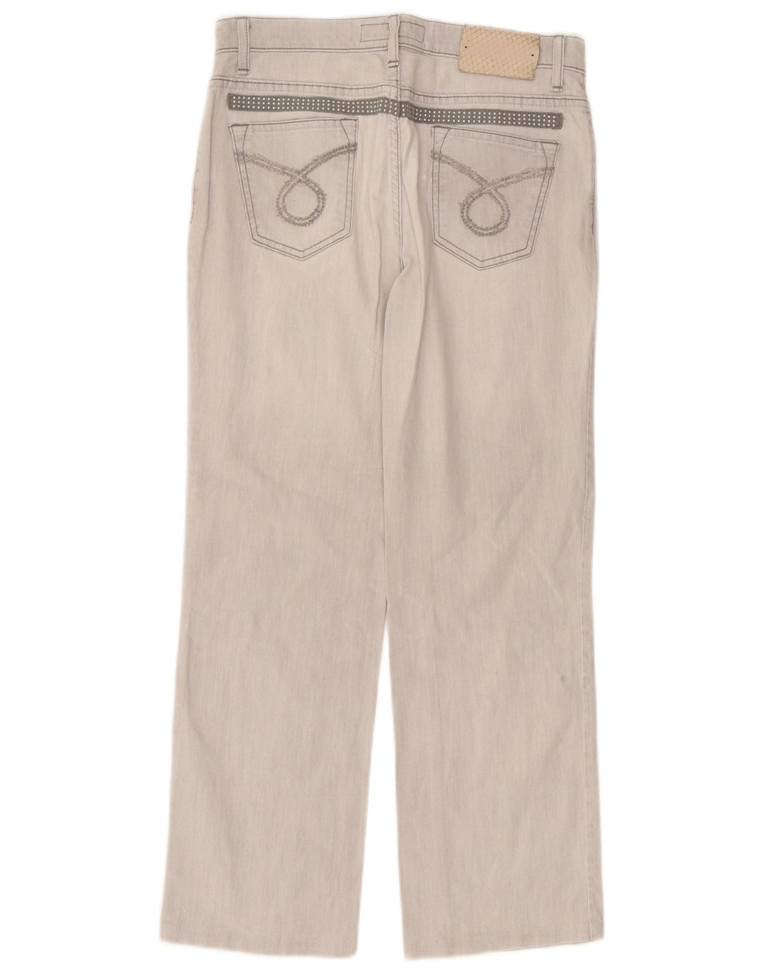 Jeans retos femininos Trussardi W30 L27 algodão cinza