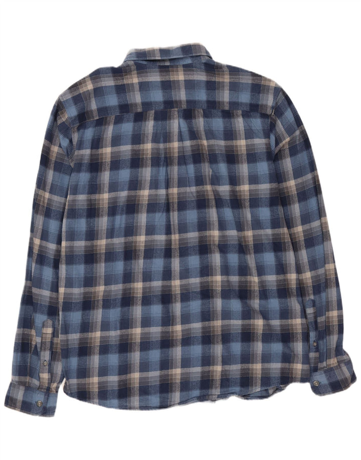 EDDIE BAUER Camisa masculina de flanela de ajuste clássico grande algodão xadrez azul