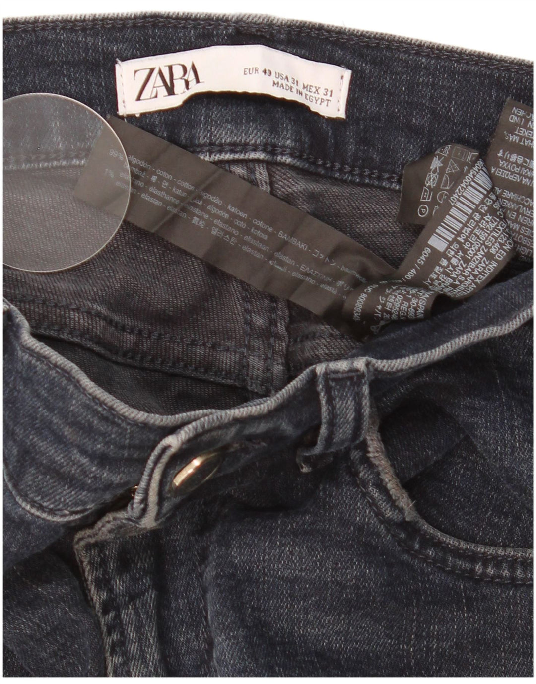 Zara Mens Slim Jeans EU 40 Médio W31 L28 Azul Marinho Algodão