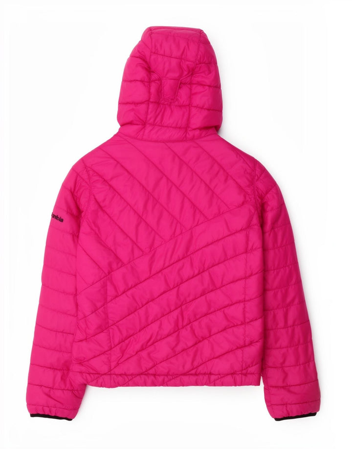 Columbia Jaqueta acolchoada com capuz para meninas 7-8 anos poliéster rosa pequeno