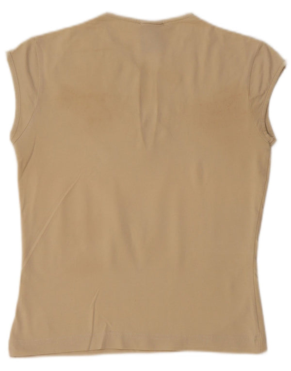 Camiseta Nike Feminina Crop Top UK 10/12 Médio Bege