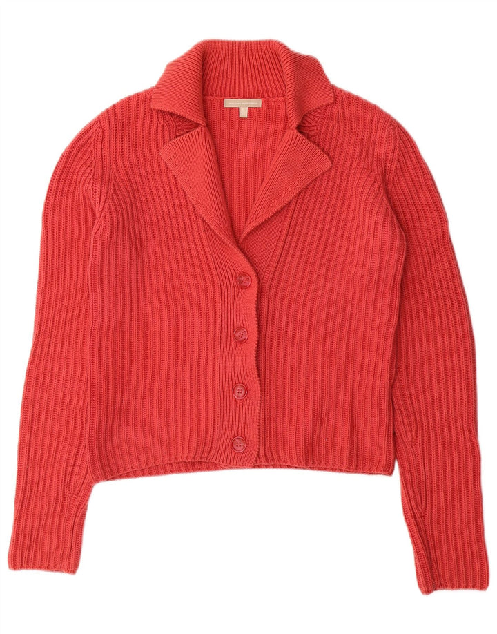 Suéter cardigã feminino Massimo Dutti Reino Unido 10 pequeno algodão vermelho