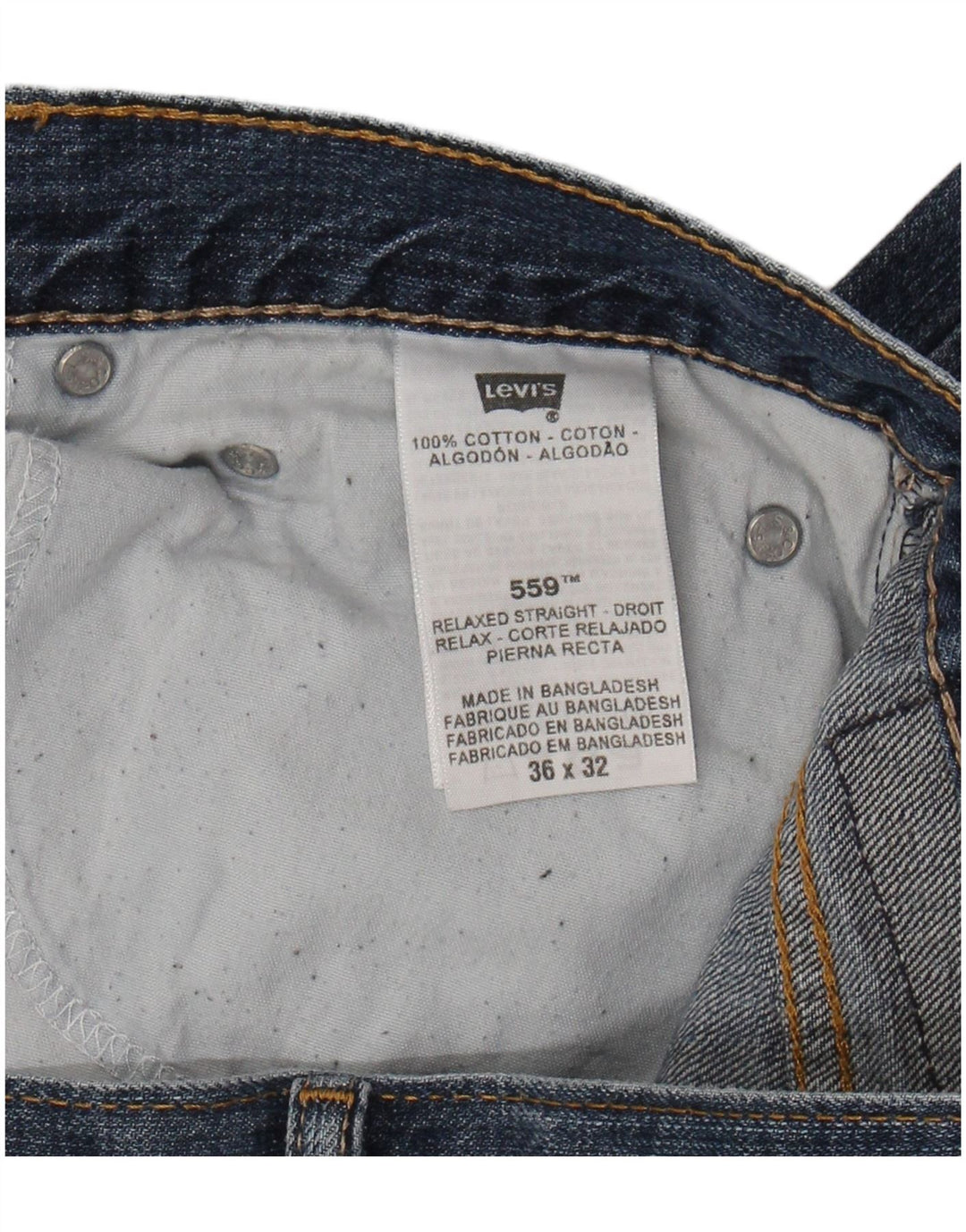 LEVI'S Masculino 559 Relaxed Fit Straight Jeans W36 L32 Azul Algodão