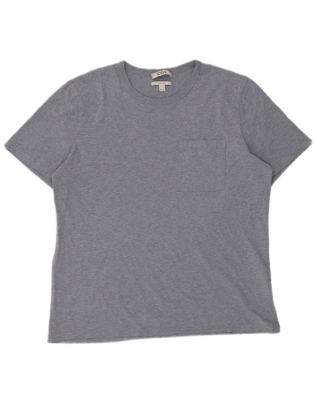 Cos Camiseta masculina regular de algodão manchado azul grande