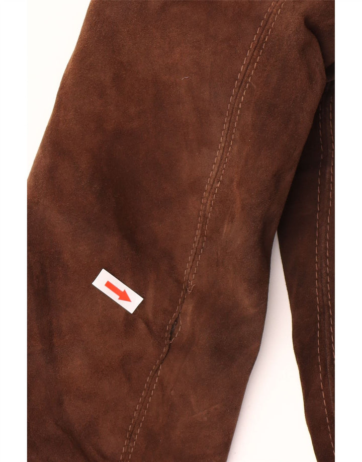 Jaqueta bomber masculina vintage de camurça IT 48 marrom médio