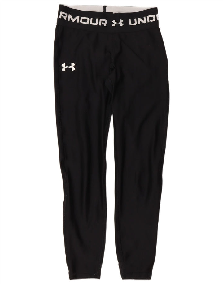Under Armour Mulheres Capri Graphic Leggings UK 4 XS Poliéster Preto