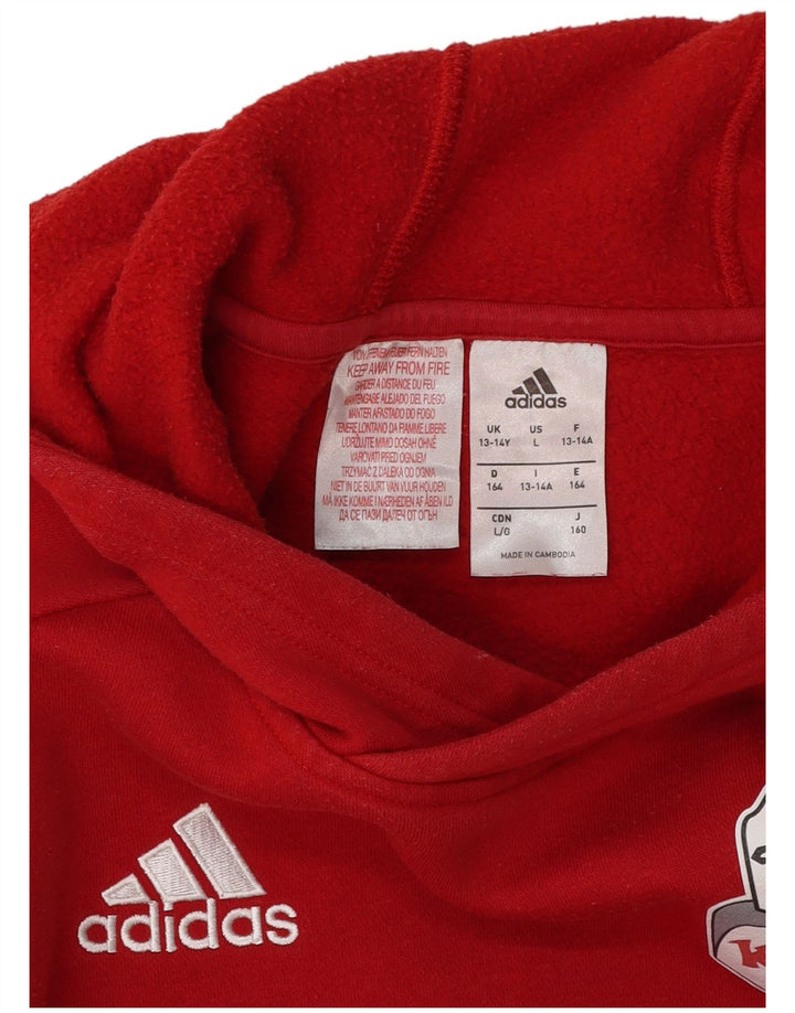 ADIDAS Boys Legnano Basket Knights Hoodie Jumper 13-14 Anos Vermelho