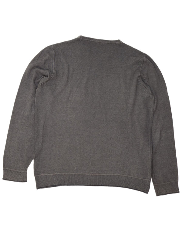 TRUSSARDI JEANS Mens Crew Neck Jumper Sweater 2XL Grey Wool