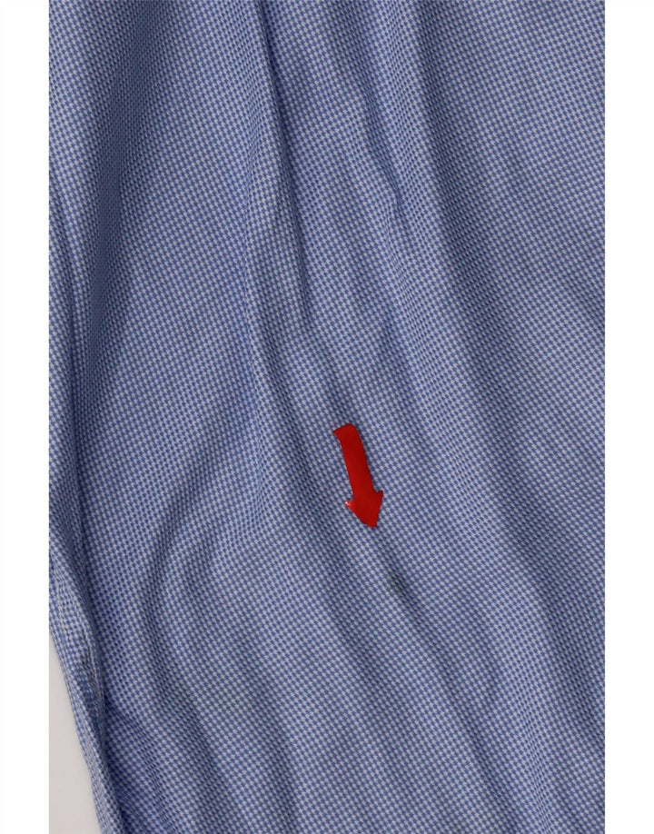 Camisa masculina Tommy Hilfiger tamanho 41 16 grande azul houndstooth algodão