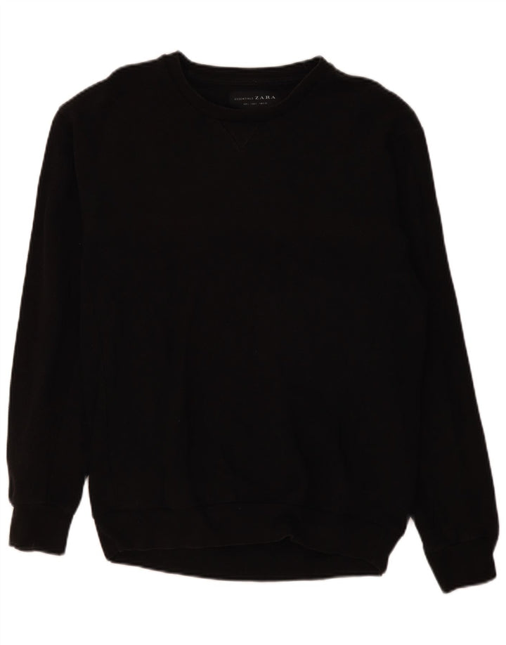 Zara moletom masculino jumper grande algodão preto