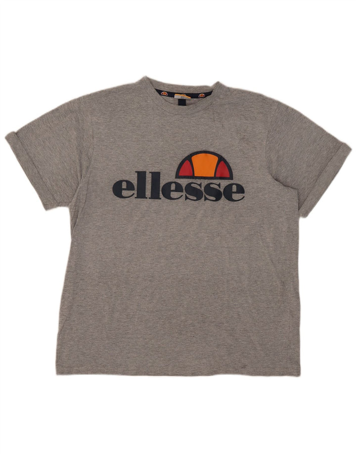 Camiseta feminina Ellesse com estampa grande grande Reino Unido 10 pequena cinza