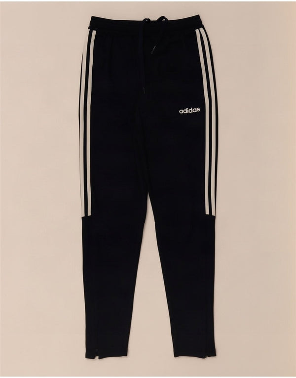 Calça de treino masculina Adidas Climalite pequena azul marinho poliéster