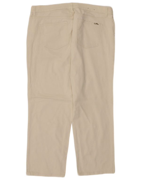 Calça capri feminina Ralph Lauren reta US 16 2XL W40 L25 branco