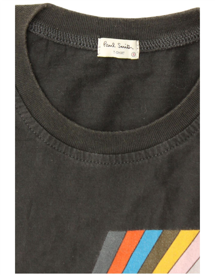 PAUL SMITH Camiseta masculina gráfica top pequeno algodão preto