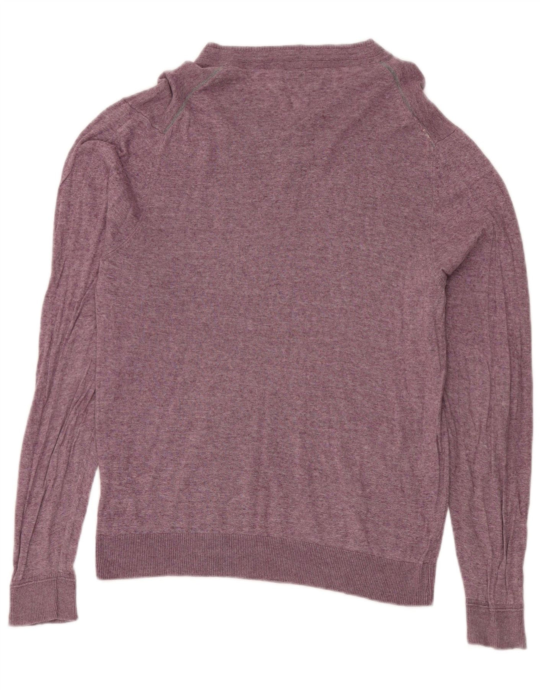 Suéter masculino Marks & Spencer regular fit com decote em V roxo médio