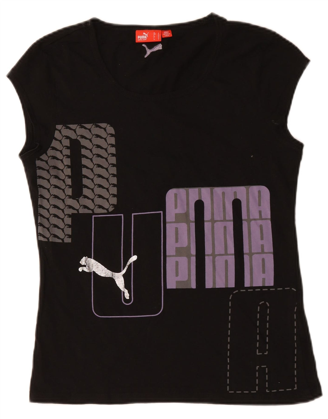 Puma Camiseta Feminina Graphic Top UK 14 Grande Preto