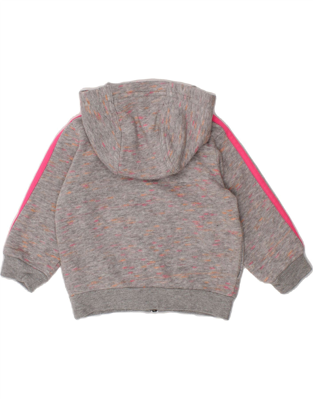 ADIDAS Baby Girls Graphic Zip Hoodie Sweater 0-3 Months Grey Flecked Vintage Adidas and Second-Hand Adidas from Messina Hembry 