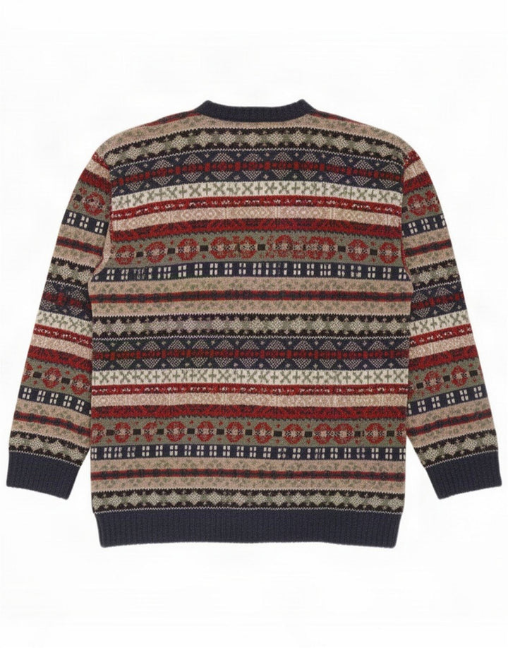 Sergio Tacchini Suéter masculino com gola redonda médio multicolorido