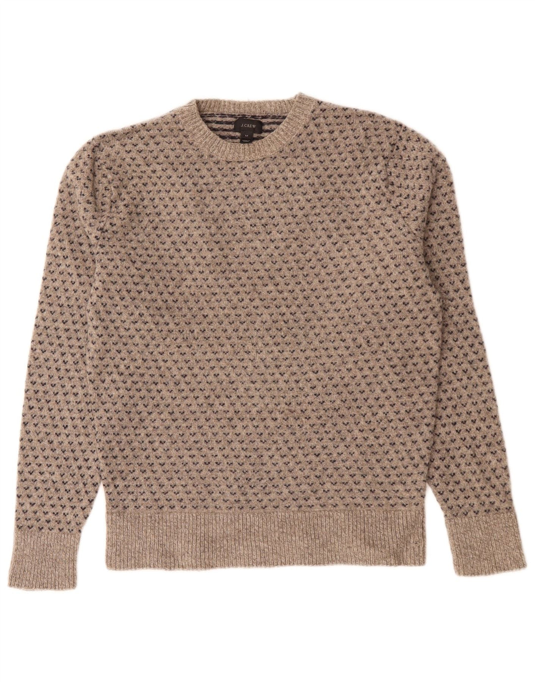 J. CREW Suéter feminino com gola canoa UK 14 cinza médio Fair Isle